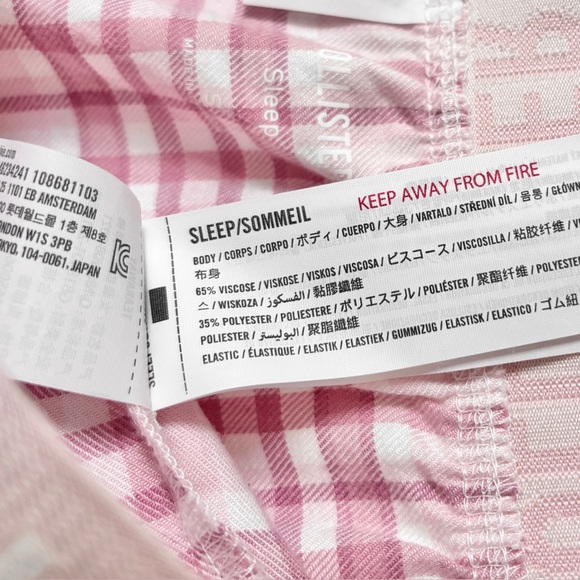 Hollister 24/7 Baggy Flannel Pajama Pants Pink Plaid NWOT - Picture 11 of 12